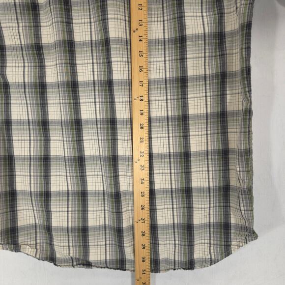 Carhartt Shirt Mens M Gray Plaid Relaxed Fit Work Chore Short Sleeve Button Up - Picture 9 of 11